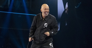 Jo Koy in studio with Heidi and Frank